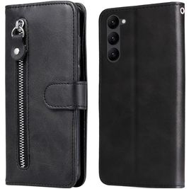 Mobigear Zipper Samsung Galaxy S23 Hoesje Bookcase Portemonnee - Zwart Mobigear Zipper Samsung Galaxy S23 Hoesje Bookcase Portemonnee - Zwart