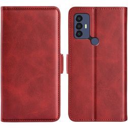 Mobigear Slim Magnet TCL 305 Hoesje Bookcase Portemonnee - Rood