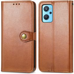 Mobigear Snap Button OPPO A76 Hoesje Bookcase Portemonnee - Bruin