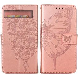 Mobigear Butterfly Google Pixel 7a Hoesje Bookcase Portemonnee - Roségoud