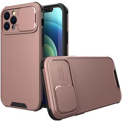 Mobigear Cam Slide iPhone 14 Hoesje Hardcase Backcover met Camera Slider - Roségoud