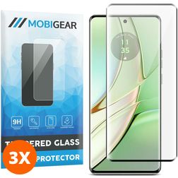Mobigear Premium Motorola Edge 40 Glazen Screenprotector - Case Friendly - Zwart (3-Pack)