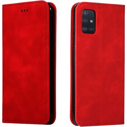 Mobigear Retro Slim Samsung Galaxy A71 Hoesje Bookcase Portemonnee - Rood