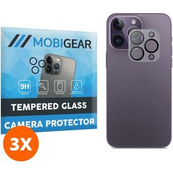 Mobigear iPhone 14 Pro Max Glazen Camera Protector - Case Friendly (3-Pack)