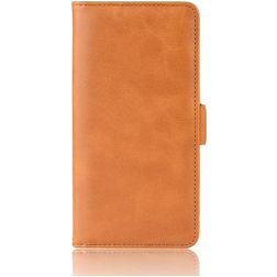 Mobigear Slim Magnet LG K50s Hoesje Bookcase Portemonnee - Cognac