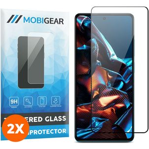 Mobigear Premium POCO X5 Pro Glazen Screenprotector - Case Friendly - Zwart (2-Pack)
