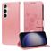 Mobigear Flowers Samsung Galaxy S25 Plus Hoesje Bookcase Portemonnee - Roségoud