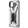 Mobigear Armor Stand Samsung Galaxy A12 Hoesje Hardcase Backcover Shockproof met Standaard - Zilver