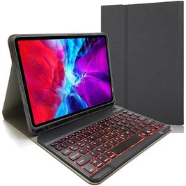 Mobigear Keys iPad Pro 11 Inch (2022) Hoes QWERTY Bluetooth Toetsenbord Bookcase + Stylus Houder - Zwart