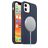 Mobigear Rubber Touch iPhone 12 Mini Siliconen MagSafe Hoesje Backcover - Marineblauw
