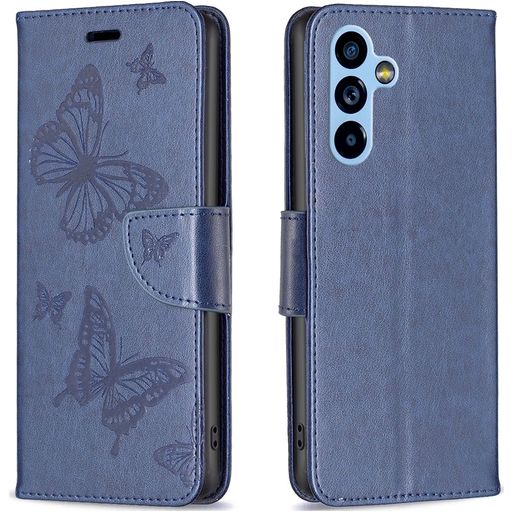 Mobigear Butterfly Samsung Galaxy A54 Hoesje Bookcase Portemonnee - Blauw