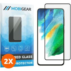 Mobigear Premium Samsung Galaxy S21 FE Glazen Screenprotector - Case Friendly - Zwart (2-Pack)