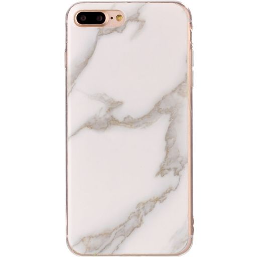 Mobigear Marble iPhone 8 Plus Hoesje Flexibel TPU Backcover - Wit