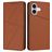 Mobigear Frosted Flip iPhone 17 Hoesje Bookcase Portemonnee - Bruin