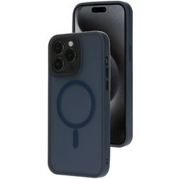 Mobiparts Hardcover iPhone 15 Pro Max MagSafe Hoesje Hardcase Backcover - Satin Blue