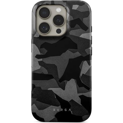 Burga Tough iPhone 16 Pro Hoesje Hardcase Backcover Shockproof - Night Black Camo