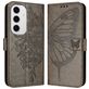 Mobigear Butterfly Samsung Galaxy S24 FE Hoesje Bookcase Portemonnee - Grijs