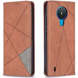 Mobigear Rhombus Slim Nokia 1.4 Hoesje Bookcase - Cognac