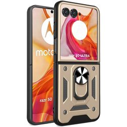 Mobigear Armor Ring Motorola Razr 50 Ultra Hoesje Hardcase Backcover Shockproof met Ringhouder - Goud