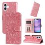 Mobigear Sunflower iPhone 17 Hoesje Bookcase Portemonnee - Roze