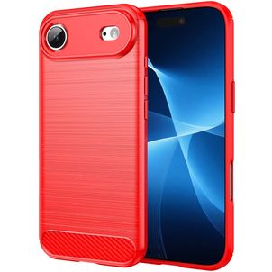 Mobigear Brushed Slim iPhone Air Hoesje Flexibel TPU Backcover - Rood
