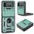 Mobigear Armor Ring Samsung Galaxy Z Flip 3 Hoesje Hardcase Backcover Shockproof met Ringhouder - Groen