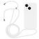 Mobigear Lanyard iPhone 15 Plus Siliconen Hoesje met koord - Wit