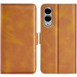 Mobigear Slim Magnet Samsung Galaxy S25 Edge Hoesje Bookcase Portemonnee - Cognac
