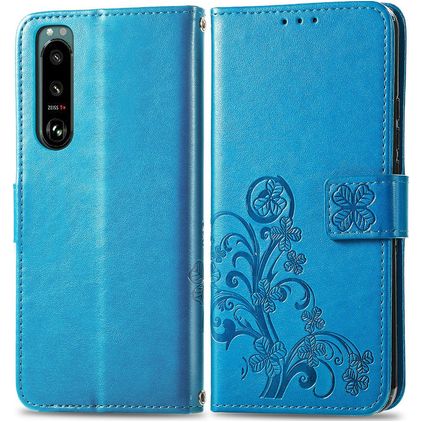 Mobigear clover Sony Xperia 5 IV Hoesje Bookcase Portemonnee - Blauw