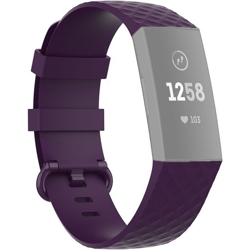 Mobigear Cross Siliconen Fitbit Charge 3 Bandje Gespsluiting - Bordeaux Rood