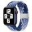 Mobigear Braided Nylon Apple Watch Bandje Klemsluiting - 49/46/45/44 mm - Wit / Blauw