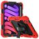 Mobigear SureGrip Xtreme iPad Mini 6 (2021) Hoes Hard Kunststof,Siliconen Backcover + Stylus Houder + Schouderband + Standaard - Zwart / Rood