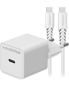 Mobilize Single USB-C Oplader USB-C 1.2 Meter Power Delivery 30W - Wit