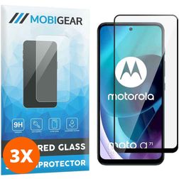 Mobigear Premium Motorola Moto G71 5G Glazen Screenprotector - Case Friendly - Zwart (3-Pack)