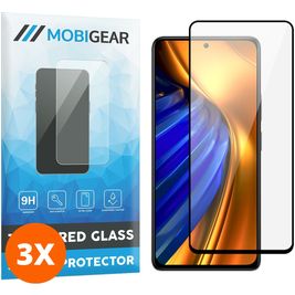 Mobigear Premium POCO F4 Glazen Screenprotector - Case Friendly - Zwart (3-Pack)