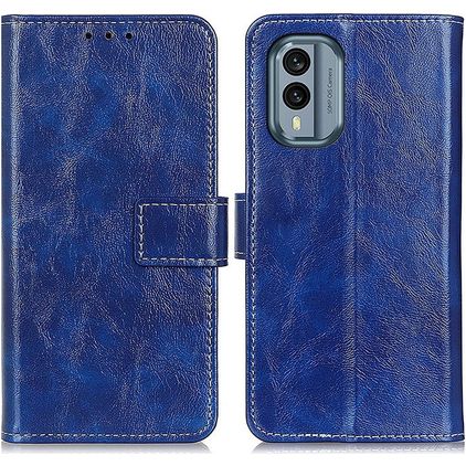 Mobigear Basic Nokia X30 Hoesje Bookcase Portemonnee - Blauw
