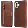 Mobigear Zipper iPhone 17 Hoesje Bookcase Portemonnee - Bruin