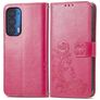 Mobigear Clover Motorola Edge (2021) Hoesje Bookcase Portemonnee - Magenta