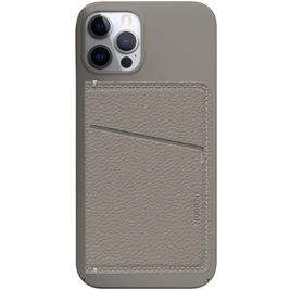 Nudient Magnet Thin Leren Pasjeshouder - 3 Pasjes - MagSafe Compatible - Clay Beige