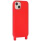 Mobigear Lanyard iPhone 14 Plus Siliconen Hoesje met koord - Rood