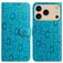 Mobigear Flowers iPhone 17 Pro Hoesje Bookcase Portemonnee - Blauw