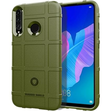 Mobigear Rugged Shield Huawei P40 Lite E Hoesje Flexibel TPU Backcover Shockproof - Groen