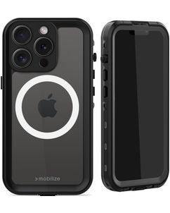 Mobilize Waterproof iPhone 15 Pro Waterdicht MagSafe Hoesje Hardcase Backcover - Zwart