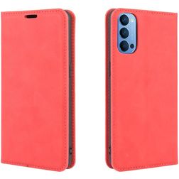Mobigear Retro Slim OPPO Reno 4 Hoesje Bookcase Portemonnee - Rood