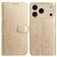 Mobigear Flowers iPhone 17 Pro Hoesje Bookcase Portemonnee - Goud
