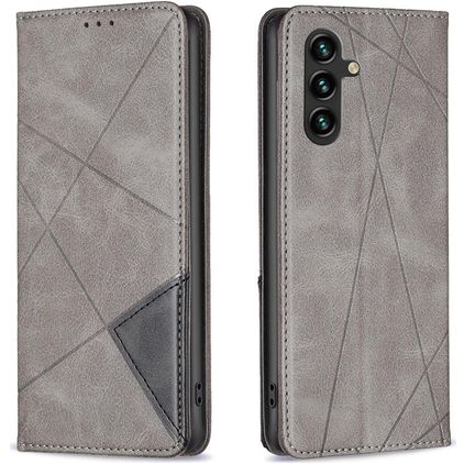 Mobigear Rhombus Slim Samsung Galaxy S25 FE Hoesje Bookcase - Grijs