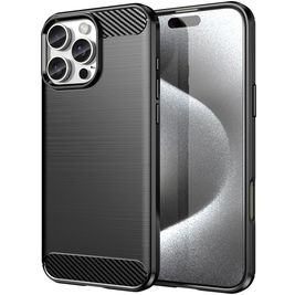 Mobigear Brushed Slim iPhone 16 Pro Hoesje Flexibel TPU Backcover - Zwart