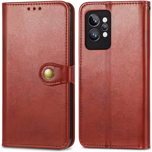 Mobigear Snap Button Realme GT2 Pro Hoesje Bookcase Portemonnee - Rood