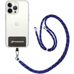 Mobigear Nylon Lanyard Universeel Telefoonkoord Verstelbaar - Wit / Rood / Marineblauw
