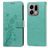 Mobigear Flowers OPPO Find X9 Hoesje Bookcase Portemonnee - Groen